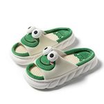 Yoroka Cartoon slippers Cute Animal Shape Slippers,Thick Sole Soft Indoor Outdoor Slippers for Women Frog8