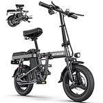 ENGWE T14 Folding Electric Bike 14'' Tires Portable E-bike, 48V 10Ah Removable Battery, 25 km/h Speed for Range of 30-70 km, City EBike for Adults Teens (Grey)