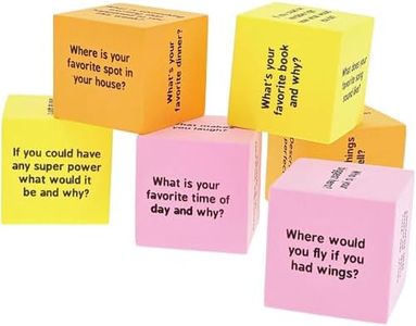 Juvale Conversation Starters Cubes, Kids Educational Games (3 Colors, 1.5 In, 6 Pack)