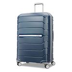 Samsonite Freeform Hardside Expandable with Double Spinner Wheels, Navy, Checked-Large 28-Inch, Freeform Hardside Expandable with Double Spinner Wheels