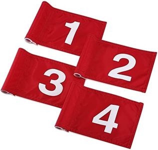 TOBWOLF 4PCS 15x22cm / 5.9x8.7in Golf Flags with Tube Inserted, Portable 420D Nylon Putting Green Golf Flag, Practice Golf Target Flag Training Numbered Putting Golf Pin Flag for Yard Indoor Outdoor