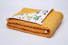 Sleepymoon 7 lbs Weighted Blanket for Kids Twin Size Bed, Perfect for 60-80lb Girl/Boy Organic Cotton and Soft Minky Heavy Blanket with Premium Glass Beads - 41" x 60" Car Orange