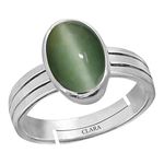 Clara Cat's Eye Lehsunia 3cts or 3.25ratti Stone Silver Adjustable Ring for Men