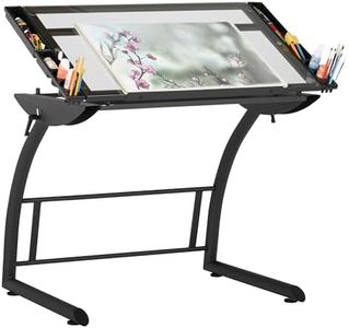 Studio Designs 40.75" W x 29" D Triflex Drawing Table Charcoal and Clear Glass (10088)