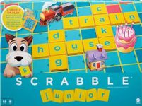 Mattel Games Mattel Scrabble Junior Kids Crossword Game with 2-Games-in-1, 2-Sided Game Board, 2 to 4 Players, Ages 6 to 10 Years Old, Y9667(Packaging May Vary)