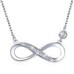 Billie Bijoux Necklaces for Women 925 Sterling Silver Infinity Heart Necklace Adjustable Silver Necklaces for women Mothers Day Christmas Gifts for Women Mom Wife