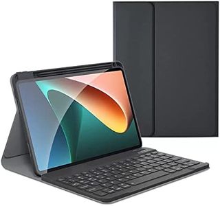 KMXDD Funda con teclado para iPad Mini de 6ª generación, funda para iPad Mini 6 con teclado de color, funda extraíble con teclado inalámbrico Bluetooth (negro)
