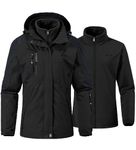 YSENTO Womens 3 in 1 Waterproof Ski Jacket Winter Fleece Outdoor Mountain Coats with Hood(Black,L)