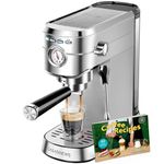 CASABREWS Espresso Machine 20 Bar, Professional Espresso Maker with Milk Frother Steam Wand, Compact Espresso Coffee Machine with 34oz Removable Water Tank for Cappuccino, Latte, Gift for Dad or Mom