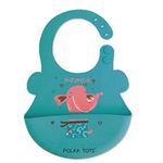 POLKA TOTS Waterproof Silicone Bibs with 6 Adjustable Snap Buttons, Super Absorbent, Soft, Comfortable & Lightweight for Feeding Infants & Baby Toddlers (Elephant, 4 Months to 3 Years)