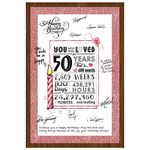 50th Birthday Decorations for Women Girls ,Cute Guest Book Alternative or Card ,Alternative Party Supplies,Signing Board for Party,Size 11x17 – Unframed