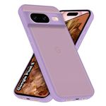 Nainz Colored Transparent Back Case Cover for Google Pixel 8 | Camera Protection Bump | Shockproof Design | Colored TP | Bumper Case for Google Pixel 8 (Light Purple)