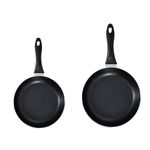 Lagostina Frying Pan Set, Non Stick Non Toxic Frying Pan, 8"/11" Inch (20Cm & 26Cm) Oven And Dishwasher Safe, Black