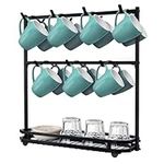 FANGSUN Large Coffee Mug Holder Stand Countertop, Tree Rack for 14 Mugs, 2 Tier Counter Display Storage, Metal Wire Tea Cup Holder for Coffee Station Kitchen Organizer, Not Included Mugs