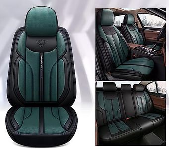 Karstry Set Completo di Coprisedili Auto Universale, 2 Copri Sedile Auto Anteriori e 3 Copri Sedili per Auto Posteriori, Coprisedile Auto Compatibile con Airbag Laterale, Verde