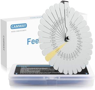 CAMWAY Feeler Gauge Stainless Steel,32PCS Blades Steel Feeler Gauge 0.0015-0.035 inch/ 0.04-0.88mm Dual Marked Metric and Imperial Feeler Gauges for Valve, Gap Gauge Measuring Tool