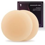 Reusable Invisible Silicone Nipple Covers – High-Quality Adhesive, Flexible & Lightweight, Self-Adhesive, Refined Thin edges – Also Includes 2xProtective Shields, 4xDress Tape – Colour Caramel (8 cm)