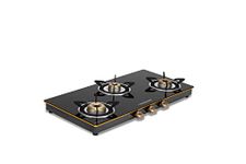 Sunshine Donna Gas Stove Manual Ignition (Glass Top, 2 years warranty with Doorstep Service) (3 Burner)