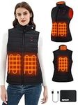 Flyhare Women's Heated Vest with Battery Pack, Lightweight Electric Heating Vest Jacket for Women, Rechargeable Warming Vest for Winter