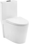 Swiss Madison St. Tropez One Piece Elongated Toilet Dual Tornado Flush, Black Hardware