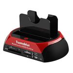 Tccmebius TCC-S862-UK USB 2.0 to 2.5 3.5 Inch SATA IDE Dual Slots External Hard Drive Docking Station with All in 1 Card Reader and USB 2.0 Hub For 2.5" 3.5" IDE SATA I/II/III HDD SSD