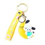 FUGUIZHU Cute Keychain,Funny Silicone Kawaii Anime Moon Pochaco Keychain Carbiner for women men kids boyfriend Girlfriend Backpack