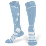 devembr Merino Wool Ski Socks for Men and Women, High Performance Snowboard socks - Size L, Light Blue