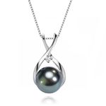 NONNYL Mothers Day Gifts for women Wife Anniversary, Tahitian Black Pearl Necklace, gifts for Women, Fine Jewelry Valentines Day gifts for her Christmas day gifts Birthdays day Jewelry women Gifts