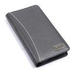 HAMMONDS FLYCATCHER Genuine Leather Passport Cover, Passport Holder for Men and Women - Travel Accessories Document Organizer, RFID Protected Passport Wallet with Card Slots for Trips - Grey