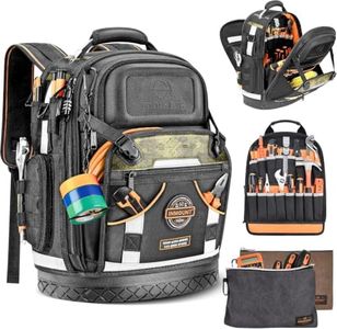 Tool Backpack Bag, Electrician Tool Bag 78-Pockets & Loops Tools Bag HVAC Tool Bags for Men, Heavy Duty Storage Construction tools Backpack (style1+2pcs)