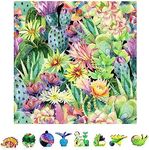 ZenChalet - Floral Cactus 500 Piece Wooden Jigsaw Nature Puzzles - Premium Jigsaw Wooden Puzzle for Adults, Surprise Your Friends or Family - Brain Teaser Puzzle