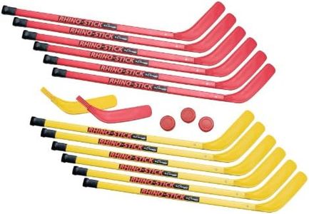 Champion Sports Rhino Stick Elementary Hockey Set (Red/Yellow, 36-Inch)