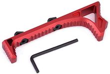 SBGJMY Tactical Mlok Foregrip Aluminum Link Curved Angled Hand Stop Airsoft Front Grip Foregrip for M-lok Handguard System (Red)