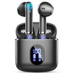 Wireless Earbuds, Bluetooth 5.3 Headphones 2024 Wireless Headphones with Deep Bass, New Mini Bluetooth Earphones in Ear 4 ENC Mic, Noise Cancelling Ear buds 30H Bluetooth Earbud Dual LED Display USB-C