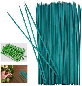 100Pcs Garden Wood Plant Stakes With Twist Ties, 15.7inch Long Bamboo Support, Sturdy Floral Stakes for Indoor and Outdoor Plants