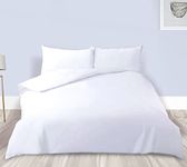 Ray Bedding Duvet Cover Set 100% Egyptian Cotton 400 Thread Count Duvet Cover (Button Closure) With Pillow Case - Soft and Elegant Bedding Solution, Single Double King (White, Single)