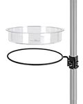 iBorn Bird Feeder Water Tray and Ring Fit for 1 Inch Pole, Removable PC Plastic Water Bowl/Dish for Wild Small Birds, Bird Feeding Station Accessory,5 Seconds to Install (Pack of 1)