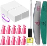 Beetles Gel Polish Remove Kit - 450Pcs Gel Nail Polish Remove Lint Free Nail Wipes/10 Pcs Nail Polish Remove Clips/Cuticle Oil/Cuticle Pusher/Nail File for Fingernail and Toenail