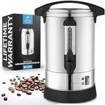 Zulay Premium 50 Cup Commercial Coffee Urn - Stainless Steel Large Coffee Dispenser For Quick Brewing - Automatic Hot Water Dispenser - Ideal for Large Crowds - Perfect for Any Occasion