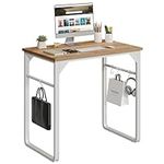 YITAHOME Computer Desk Home Office desk, Small Desks for Small Spaces Small Office Desk Study Writing Desk with Hooks Modern Simple Style Desks for Bedroom, Home, Office(80x50x75cm)