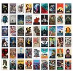 junkyard Vintage Hollywood Movies Wall Stickers Posters for room decoration collage kit aesthetic (Pack of 54, Size: 4x6 inch)