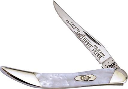 Case Cutlery S910096WP Slant Bolster Texas Toothpick Pocket Knife, Small, White Pearl