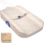Tiny Marvels Baby Changing Pad, Changing Pad for Dresser with Non-Skid Bottom & Strap, Soft Washable Cover, Breathable Foam with Safe Contoured Shape Changing Table Pads, Standard Size