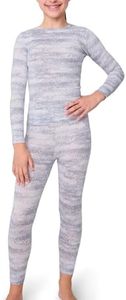 Free Country Boys Girls Thermal Set Top and Bottom Winter Base Layer Underwear Sets for Kids-Grey-Size L