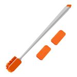 Aquarium Cleaning Brush,Double Sided Sponge Fish Tank Cleaner with Handle& 2 Felt Cloths for Glass Aquariums Home Kitchen