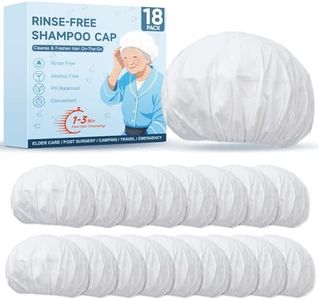 18 Pack Shampoo Caps No Rinse, Waterless Shampoo Caps for Bedridden Patients, Elderly, Women, Adults, Hair Washing Caps for Post Surgery, Hospital Stays, Travel