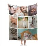 Custom Blankets with Photos Personalized Collage Blanket Using My Own Pictures for Couple Pets Birthday Anniversary Valentine's Day Christmas Wedding Gifts 7 Photos 40"x50"