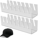 Abizarch Hat Stand for Baseball Caps Display and Organizer 2 Pack No Install Acrylic Hat Holder for 14 Baseball Caps for Bedroom, Closet(transparent)