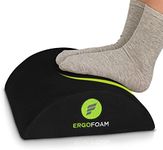 ErgoFoam Ergonomic Foot Rest Under Desk - Premium Velvet Soft Foam Footrest for Desk - Most Comfortable Desk Foot Rest in The World for Lumbar, Back, Knee Pain - Foot Stool Rocker (Black)