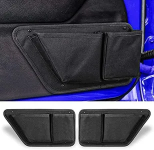 CALBEAU Oxford Front Door Storage Pockets Box, 2PCS Door Storage Pockets for 2011-2018 Jeep Wrangler JK JKU Accessories 2/4-Door, Door Net Pocket Replacement